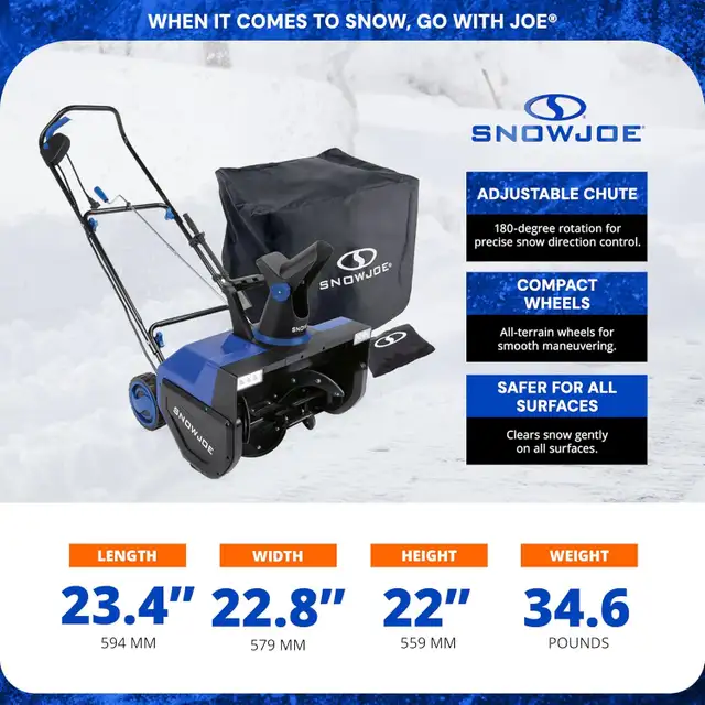 Snow Blower Electric Snow Joe 22 Snow Thrower in Snowblowers in Oshawa / Durham Region - Image 9