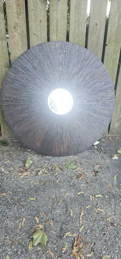 Decorative round mirror, wooden, View more