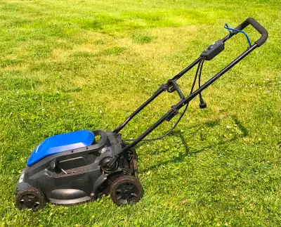 16 inch, 10 amp corded electric Kobalt lawn mower Use with or without grass catcher bag