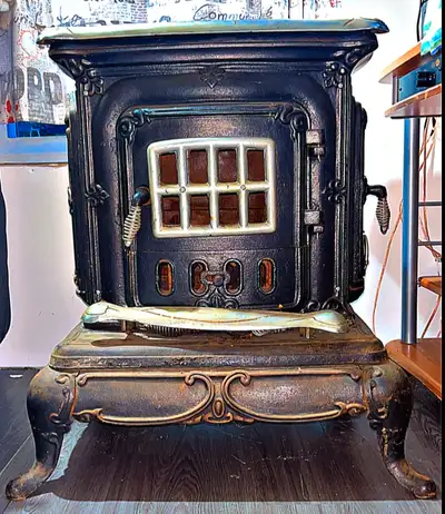 Victorian Cast Iron Wood Parlor Stove (Heavy, Pick Up Only), View more