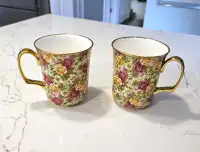 2 Royal Albert Old Country Roses CHINTZ Mugs with GOLD Trim