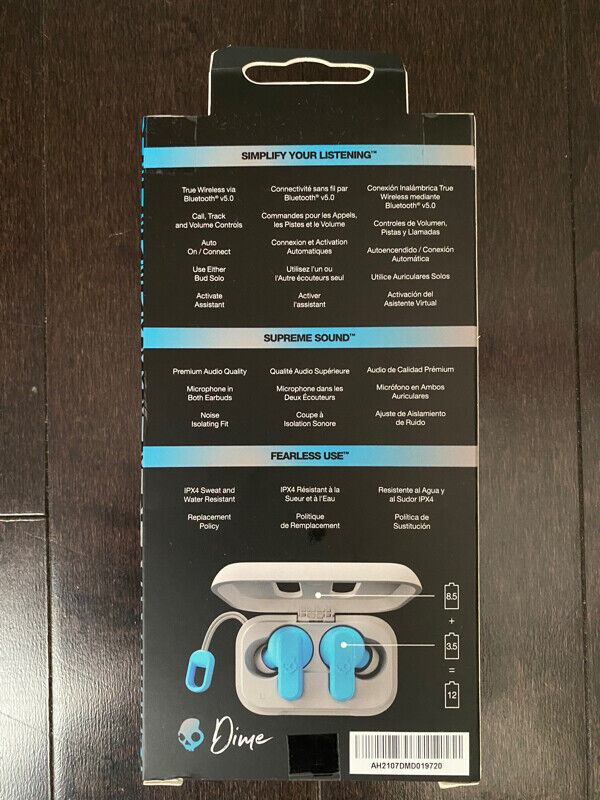 Brand New Skullcandy Dime True Wireless Earbuds blue in Headphones in Oakville / Halton Region - Image 2