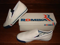 Vintage Early 1980s Romika Laser Canvas Slip-on Sneakers