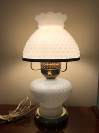 Milk Glass Hobnail Parlour Lamp