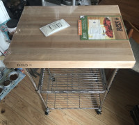 Metrowire kitchen/bar cart c/w BNIB genuine Boos Blocks RA03 top