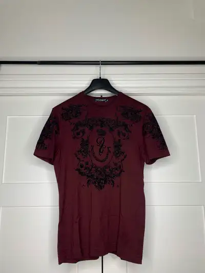 Dolce&Gabbana Baroque DG Logo Bordeaux T-Shirt, View more