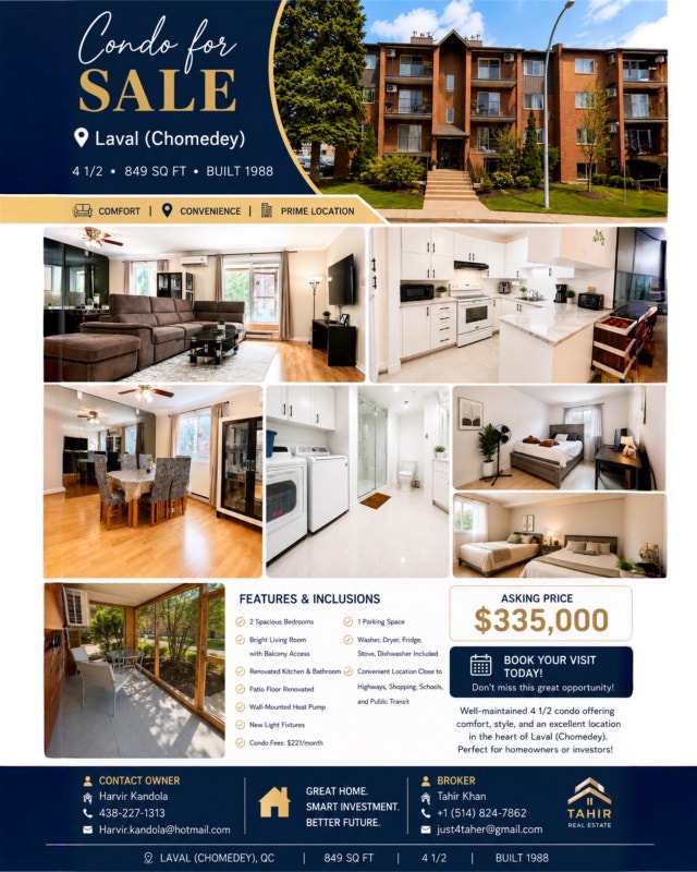 FOR SALE | Beautiful 4½ Condo in Laval (Chomedey) — photo 1