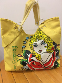 Vintage ED HARDY 1971 Tote Hand Bag by Christian Audigier
