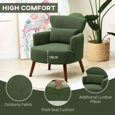Green Morden Accent Chair, Upholstered Armchair Solid Wood Legs, View more
