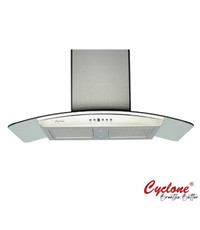 30" Cyclone 550CFM Wall Mount Range Hood w/ Curved Glass