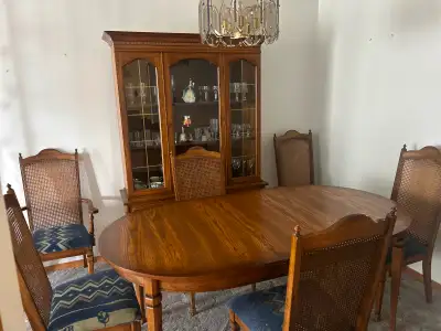 Dining Table and China Cabinet Set, View more