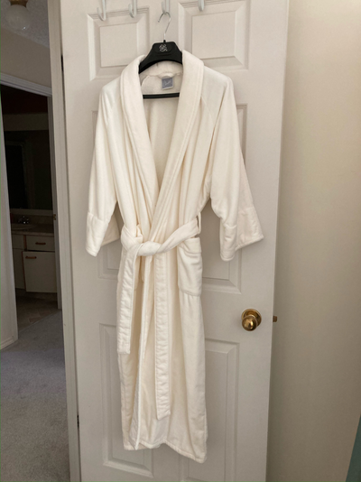 PLUSH WHITE HOUSECOAT, View more