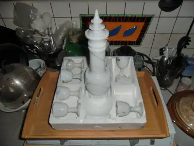 CARVED MARBLE GOBLETS AND DECANTER SET, View more