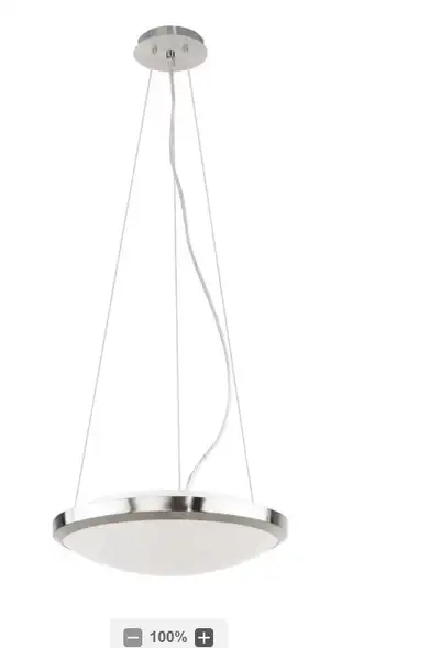 Eglo Saturnia Pendant Light in Matte Nickel Finish with White Gl, View more