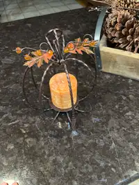 Pumpkin candle holder