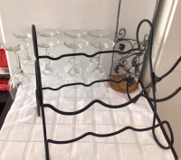 Wine glasses and wine rack