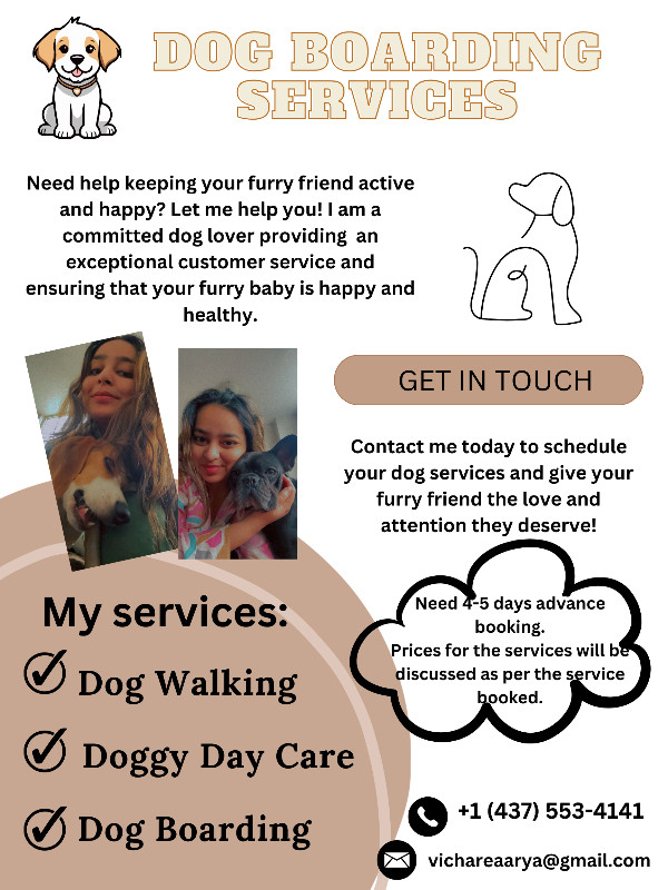 Dog boarding services in Animal & Pet Services in Peterborough