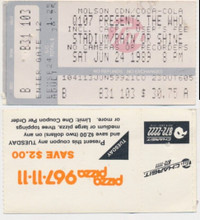 The Who Q107 Presents Live CNE Stadium Ticket Stub June-24-1989