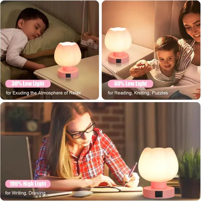 2 Pack Touch Bedside Lamps 3 Way Dimmable E26 Table Lamp White G in Indoor Lighting & Fans in Oshawa / Durham Region - Image 5