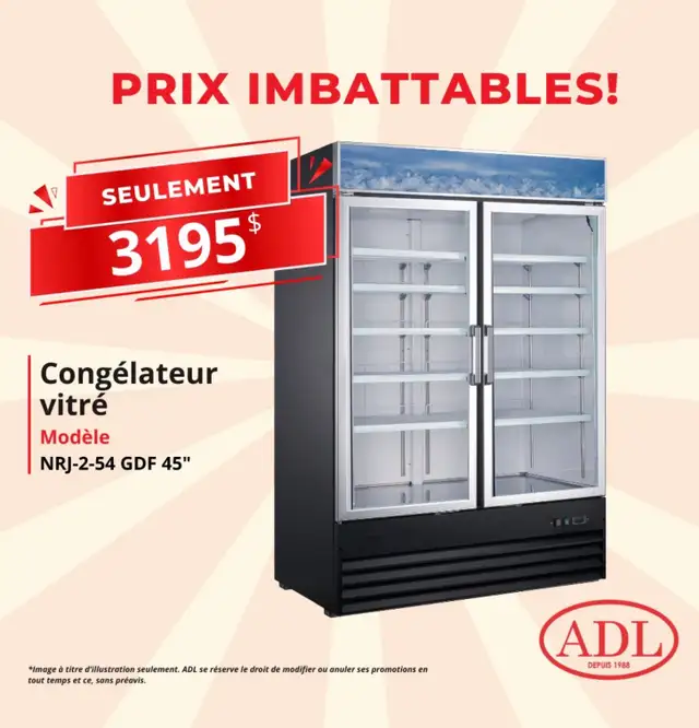 congélateur vitré 2 portes neuf in Industrial Kitchen Supplies in Laval / North Shore - Image 2