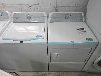 Commercial Tech Maytag 27" White Topload Washer & Electric Dryer, View more