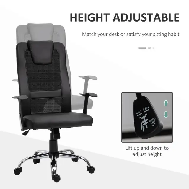 Ergonomic mesh high back Office Chair with Thick Padded Headrest in Chairs & Recliners in Markham / York Region - Image 3