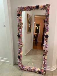 Full Length Floral Mirror With Light