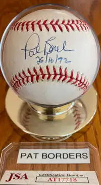 Toronto Blue Jays 1992 MVP, Pat Borders Autographed Ball COA