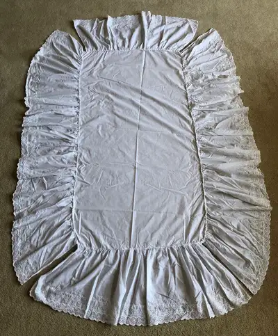 Eyelet crib bedskirt (white), View more