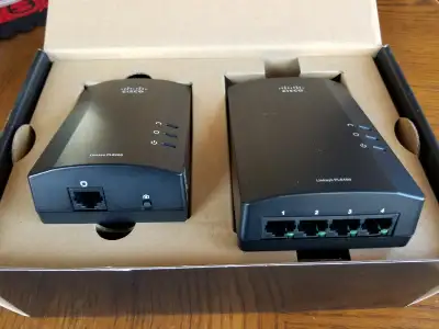 Linksys Cisco Powerline 400 PLSK400 AV Kit Outlet Network Extend, View more