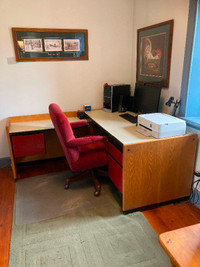 L-Shaped Computer Desk with Chair