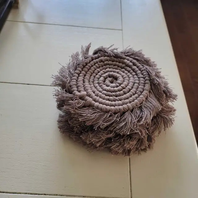 New. Grey Macrame Coasters.boho  Coaster set65131828561793122