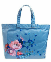 Bag women's Ted Baker Tote Shopping Blue Floral Bag Raspberry