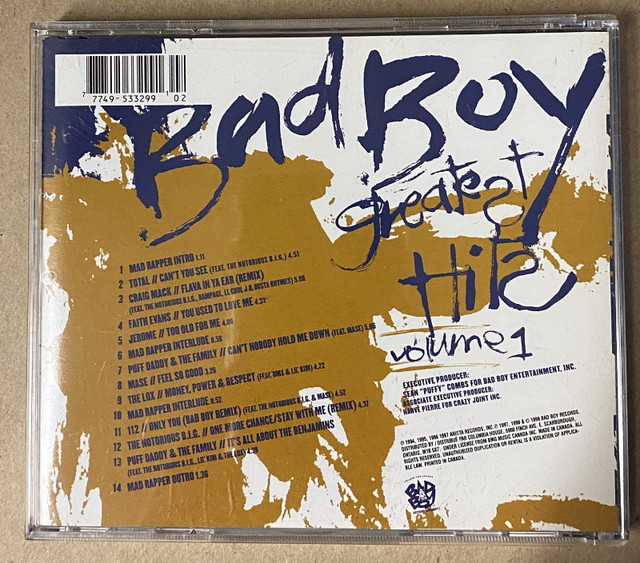 Hip Hop CD - Bad Boy Greatest Hits - used in CDs, DVDs & Blu-ray in City of Toronto - Image 2