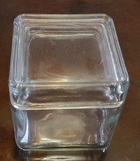 Vintage square glass candy jar/box