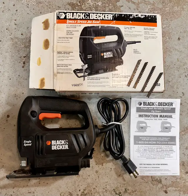 Black and Decker Single Speed Jig Saw, boxed64744750821891120
