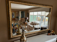 LARGE MIRROR-Decorative wood frame-Living or Dining room