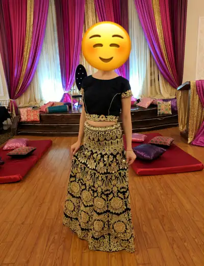 Navy and gold lengha - great condition, View more
