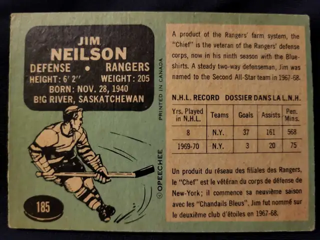 1970-71 OPC Jim Neilson #185  in Arts & Collectibles in Bedford - Image 3