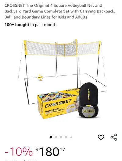 Get ready for some outdoor fun with this brand-new CROSSNET The Original 4 Square Volleyball Net and...