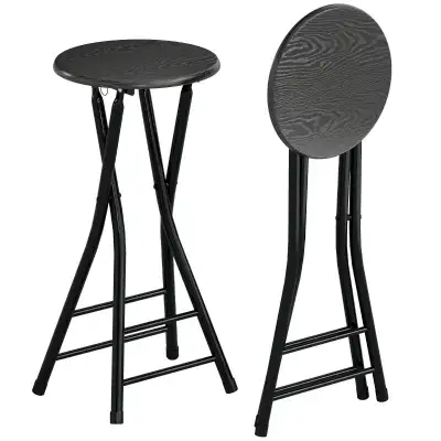 Foldable Barstool, Counter Height Bar Stool w Footrest and S, View more