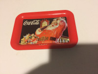 1998 Santa Coca Cola  Mini Advertising tin tray 6 1/2" x 4 1/2"