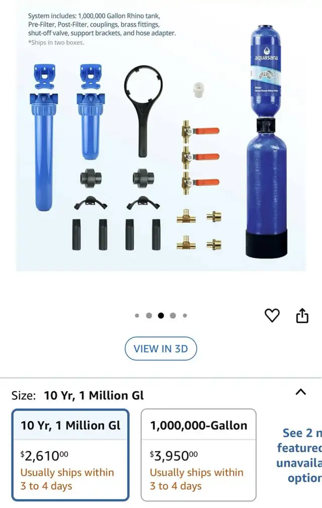 New Aquasana whole house filter ( read description)