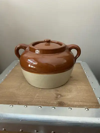 Vintage Medicine Hat Potteries #3 Stoneware Bean Pot, View more