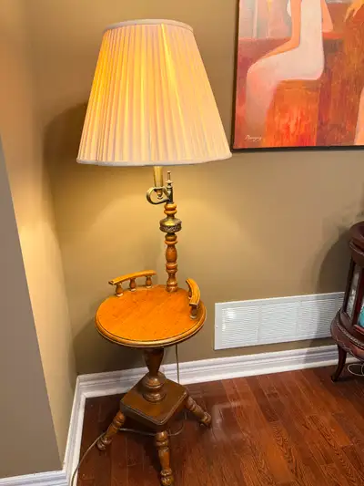 Vintage Wood Lamp Table, View more