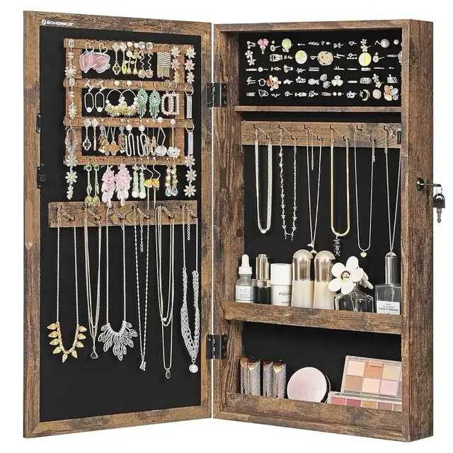 Lockable Jewelry Cabinet Armoire with Mirror, Wall-Mounted Space in Home Décor & Accents in Markham / York Region - Image 9