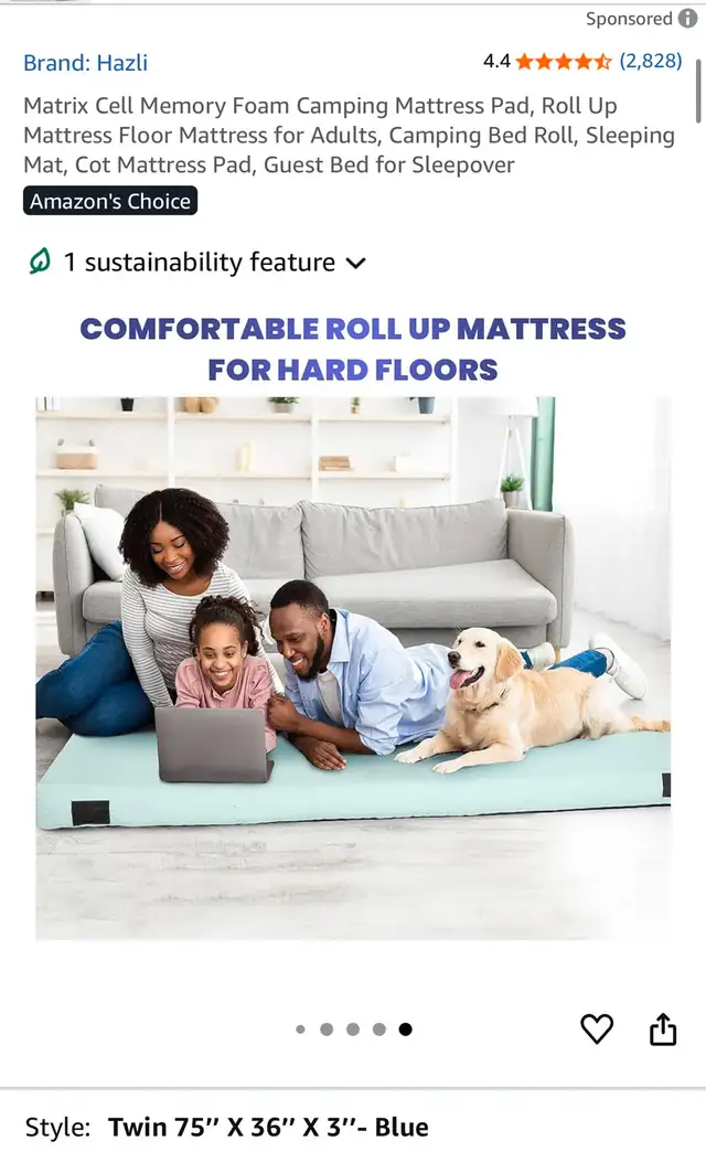Memory Foam Camping Mattress Pad