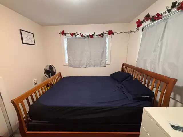 Solid Wood Bed Frame + 12” Memory Foam Mattress + Box Spring in Beds & Mattresses in Vancouver - Image 3