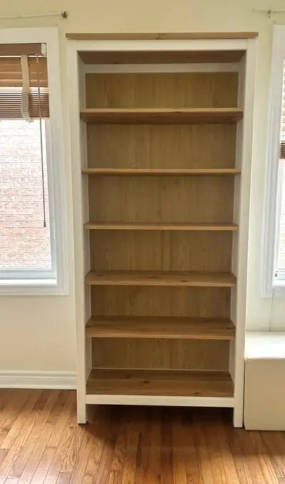 IKEA Bookcase – Like New | 6 Shelves | Wood & White, View more