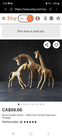 VINTAGE BRASS GIRAFFE FAMILY. BRASS GIRAFFE 